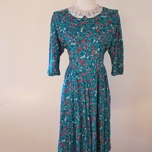 Vintage Jane Schaffhausen belle france Carroll Reed Grandma Dress Sz4 Petite